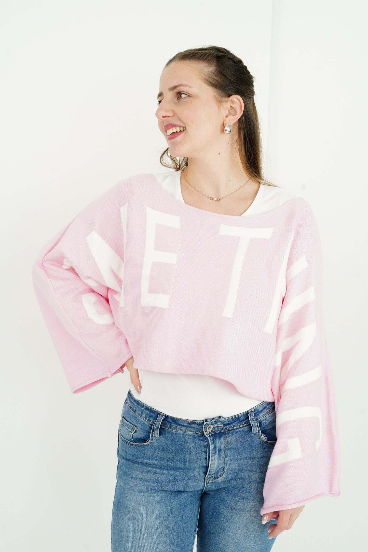 Crop Pullover in Candyrosa  (36-44)