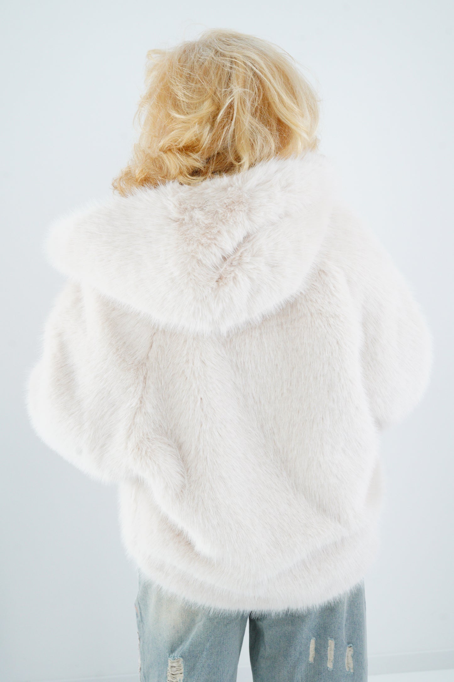 Webpelz-Jacke in Ecru (40-42+)