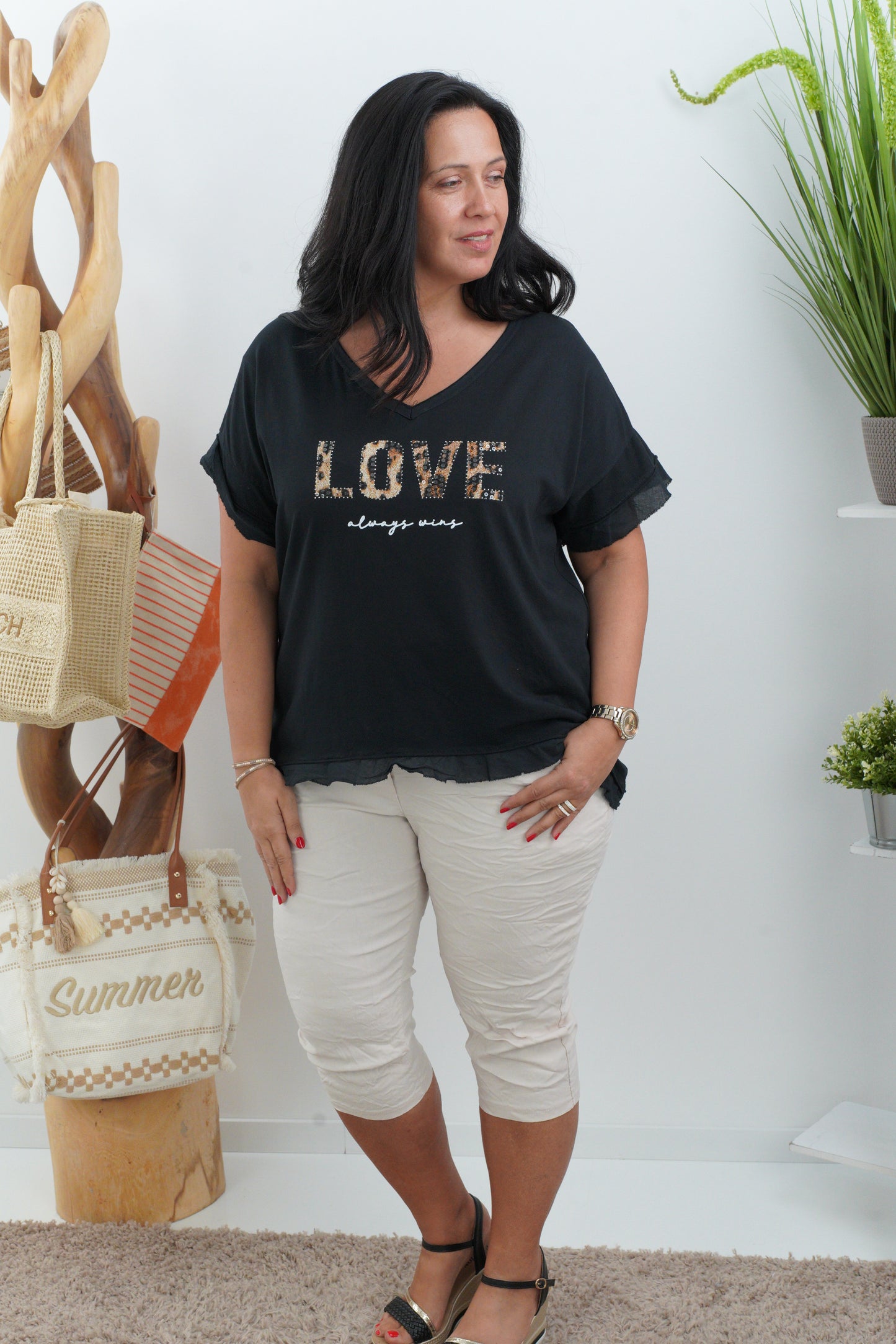 T-Shirt in Schwarz (40-44)