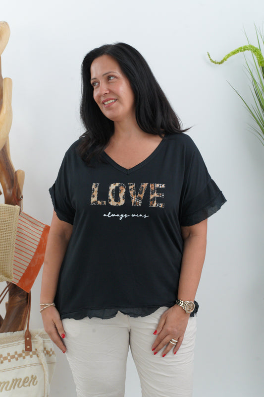 T-Shirt in Schwarz (40-44)