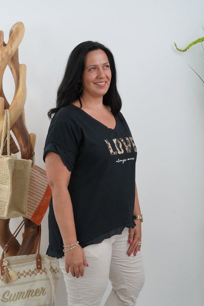 T-Shirt in Schwarz (40-44)