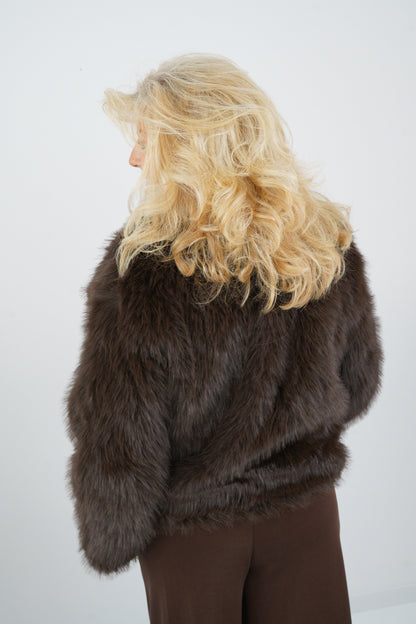 Webpelz Jacke in Dark Chocolate (38-42)