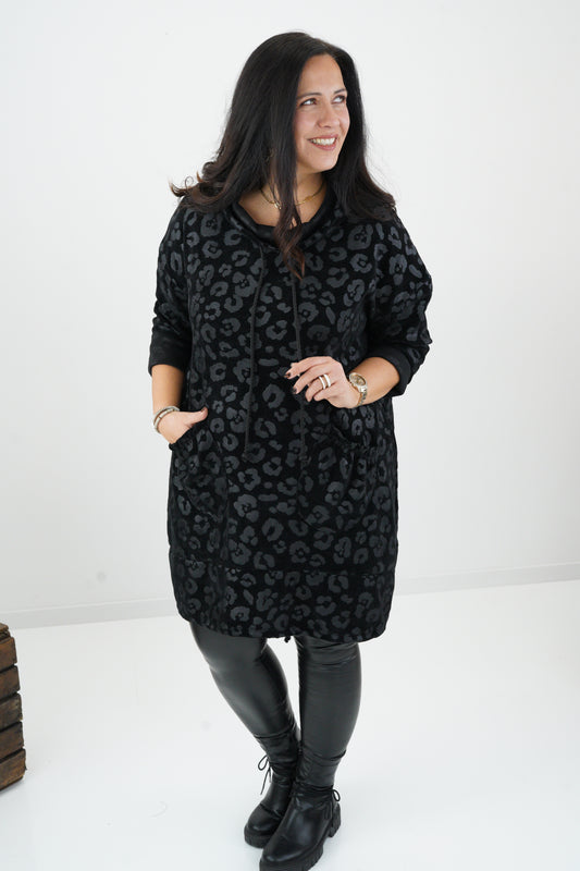 Long Sweatshirt in Schwarz (42-44+)