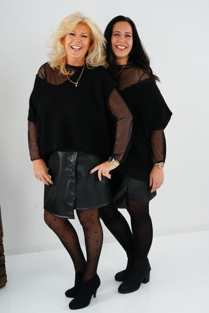 Kunstleder Rock in Schwarz (38-42+)