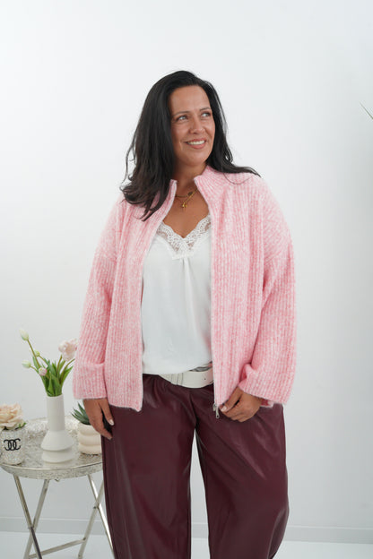 Stilvolle Strickjacke in zartem Rosa (40-44)