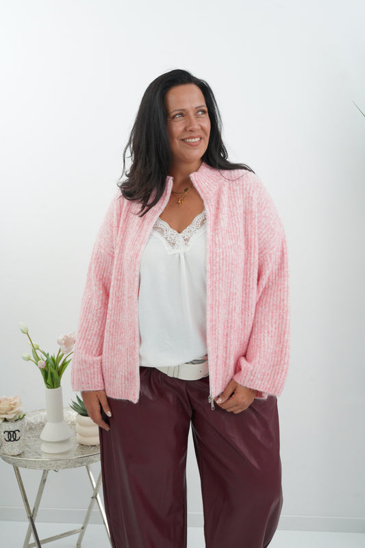 Stilvolle Strickjacke in zartem Rosa (40-44)
