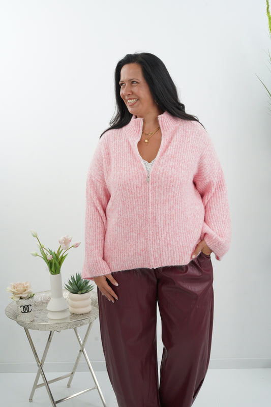 Stilvolle Strickjacke in zartem Rosa (40-44)