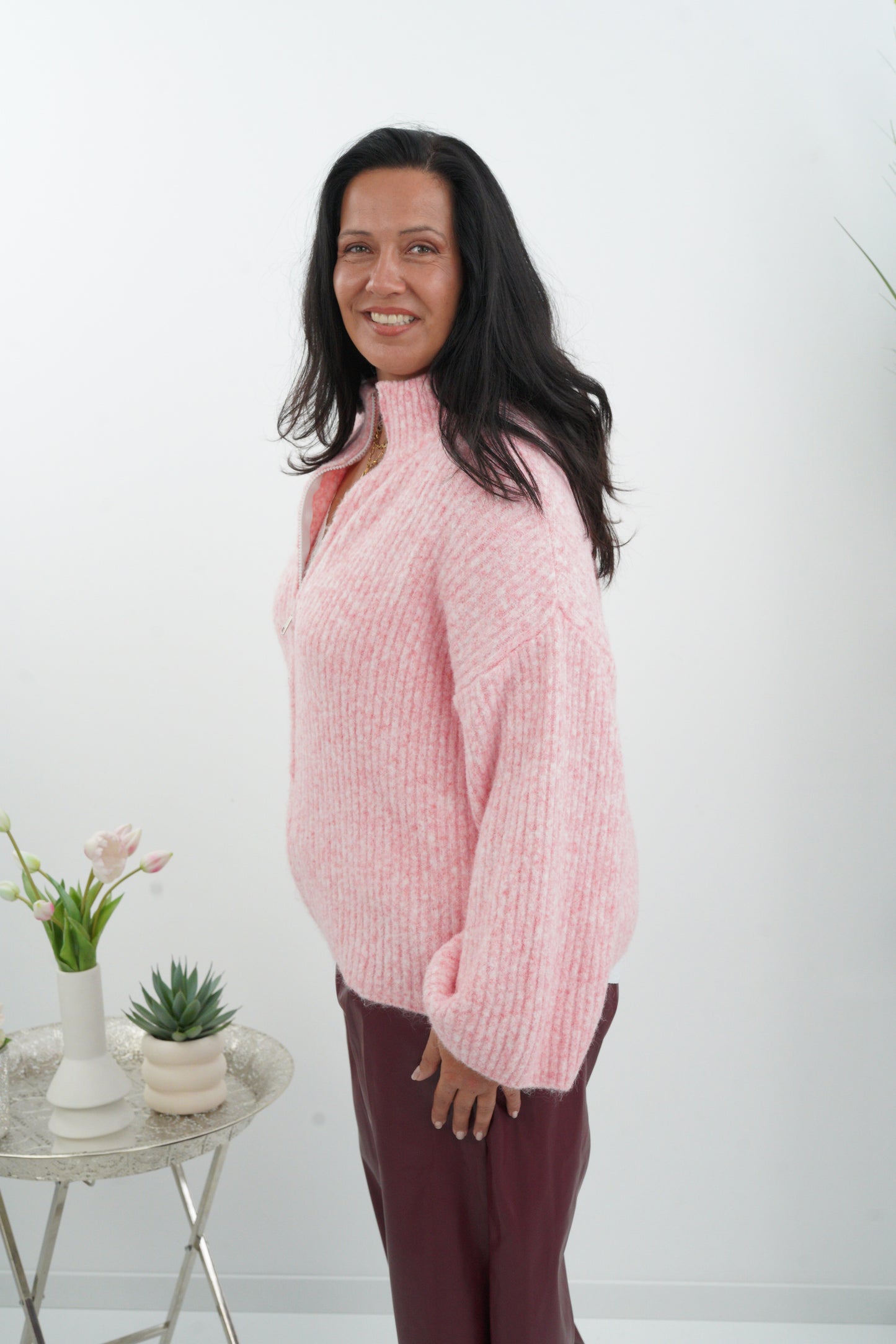 Stilvolle Strickjacke in zartem Rosa (40-44)