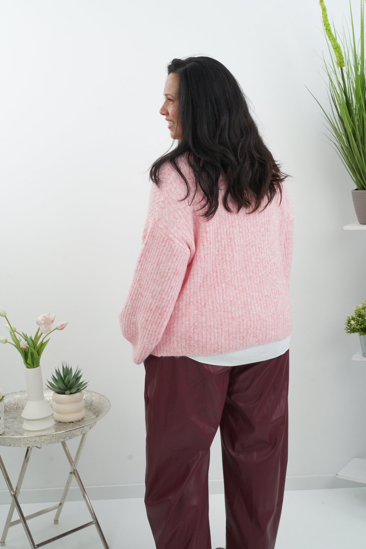 Stilvolle Strickjacke in zartem Rosa (40-44)