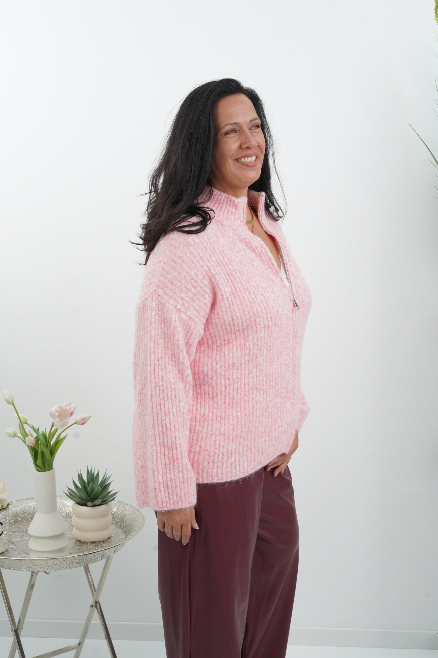 Stilvolle Strickjacke in zartem Rosa (40-44)