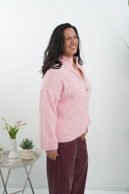 Stilvolle Strickjacke in zartem Rosa (40-44)