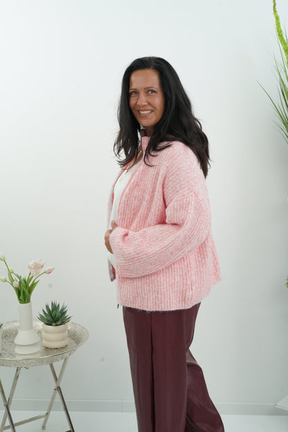 Stilvolle Strickjacke in zartem Rosa (40-44)