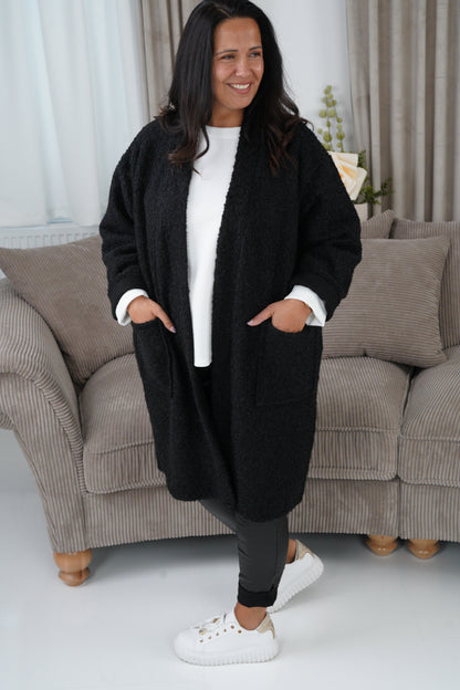 Lederimitat Joggpant in Schwarz (42-46)