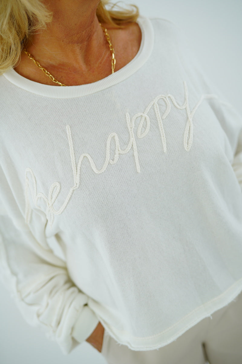 Kurzsweatshirt "BeHappy" (38-44)