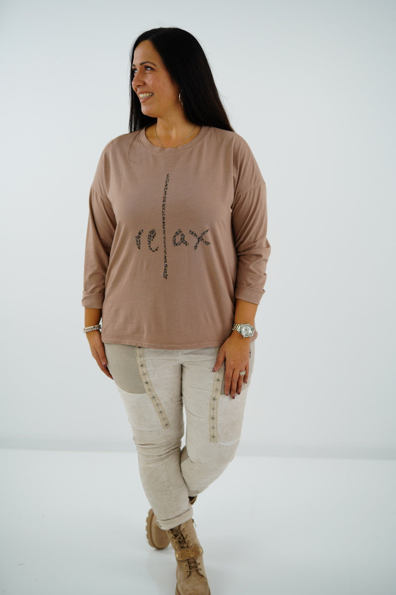 Langarmshirt "Relax" (38-42+) toffee