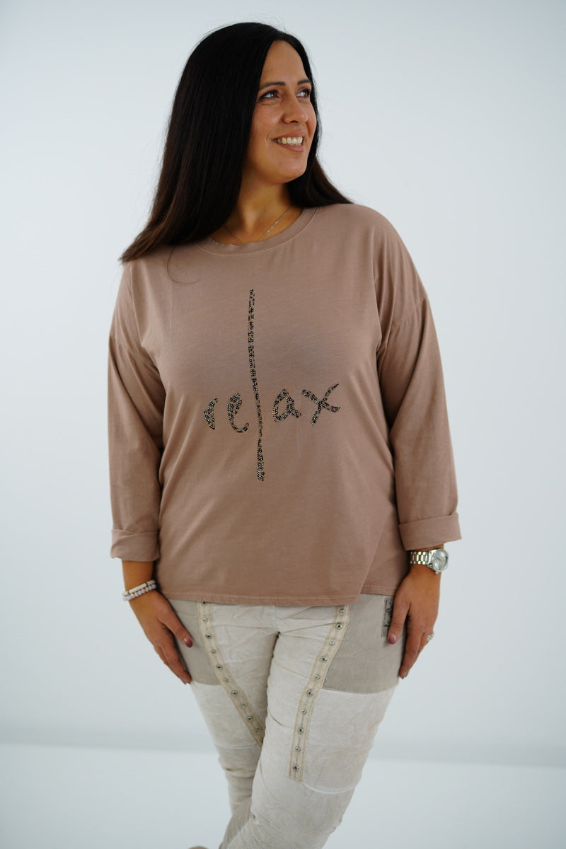 Langarmshirt "Relax" (38-42+) toffee