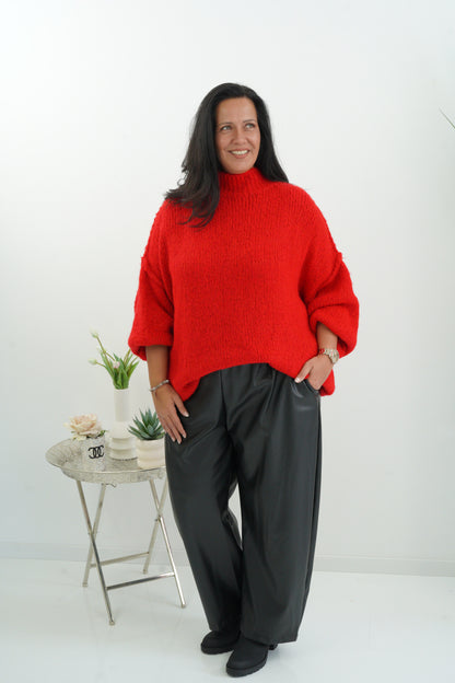 Oversize-Pullover in Rot (38-46)