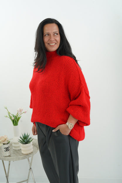 Oversize-Pullover in Rot (38-46)