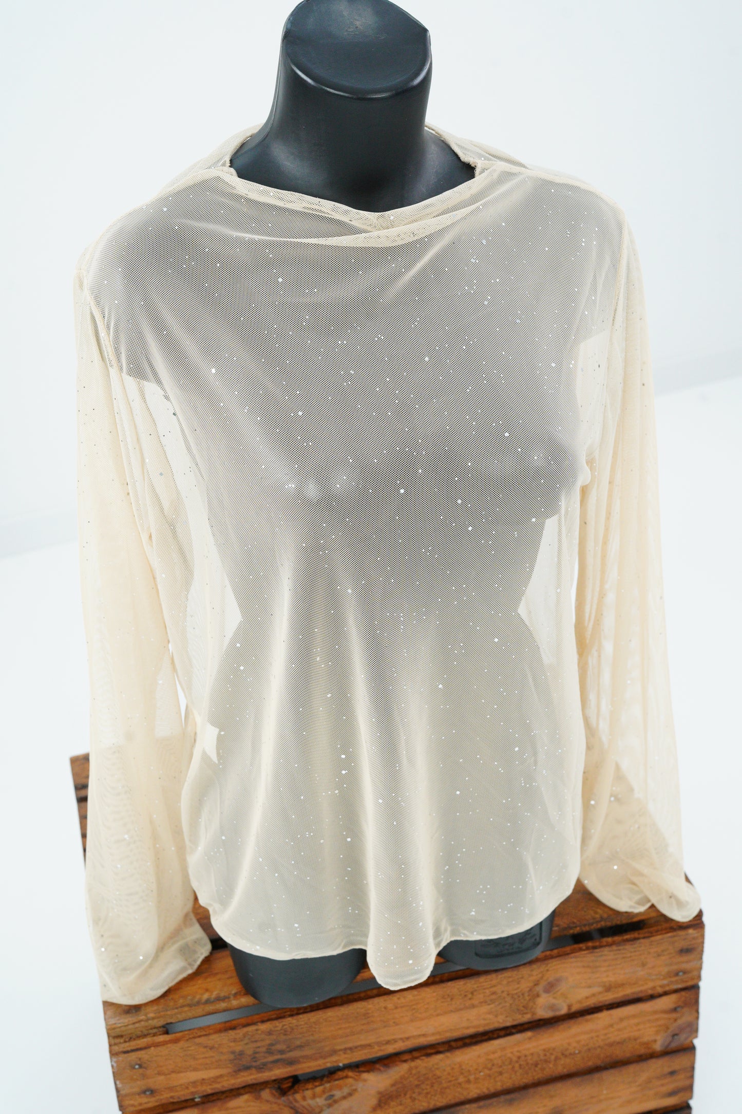 Mesh-Shirt in Puder (38-42)