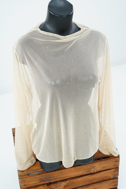 Mesh-Shirt in Puder (38-42)