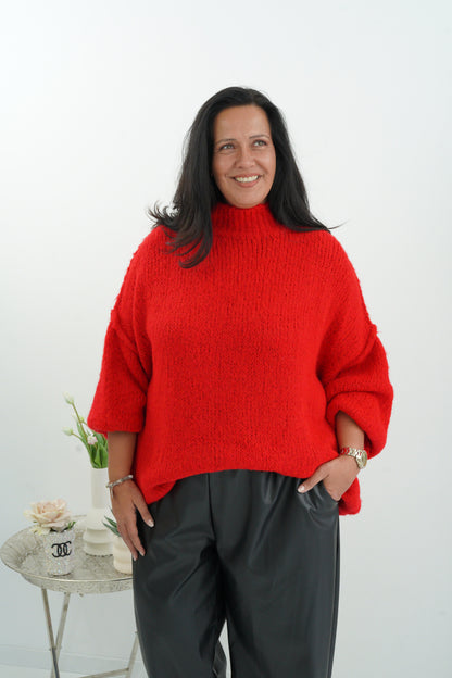 Oversize-Pullover in Rot (38-46)