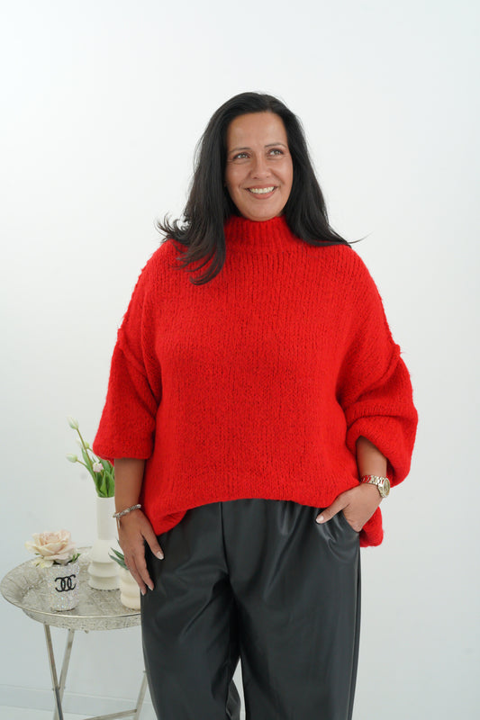 Oversize-Pullover in Rot (38-46)
