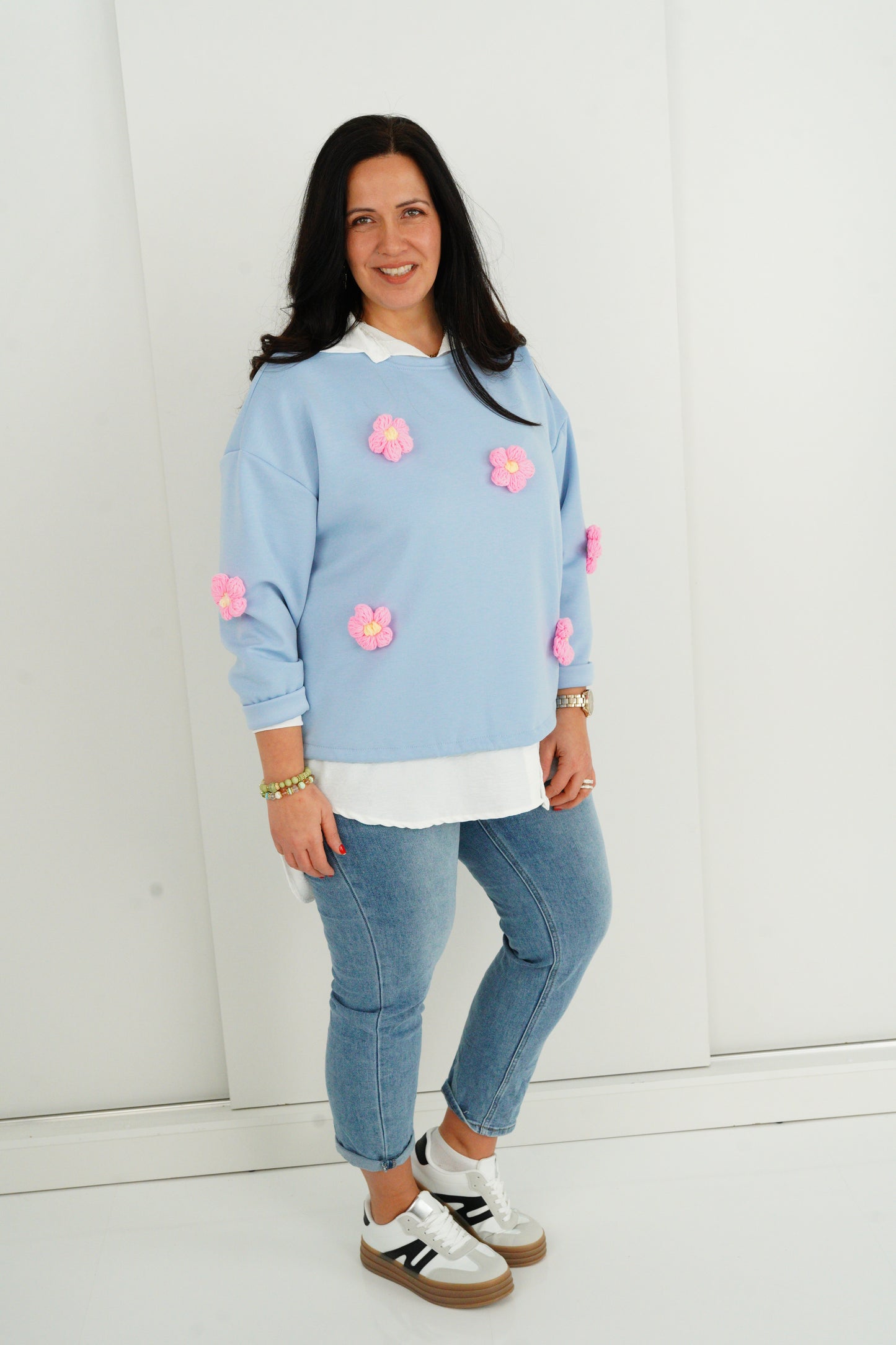 Sweatshirt in Himmelblau (38-42+)