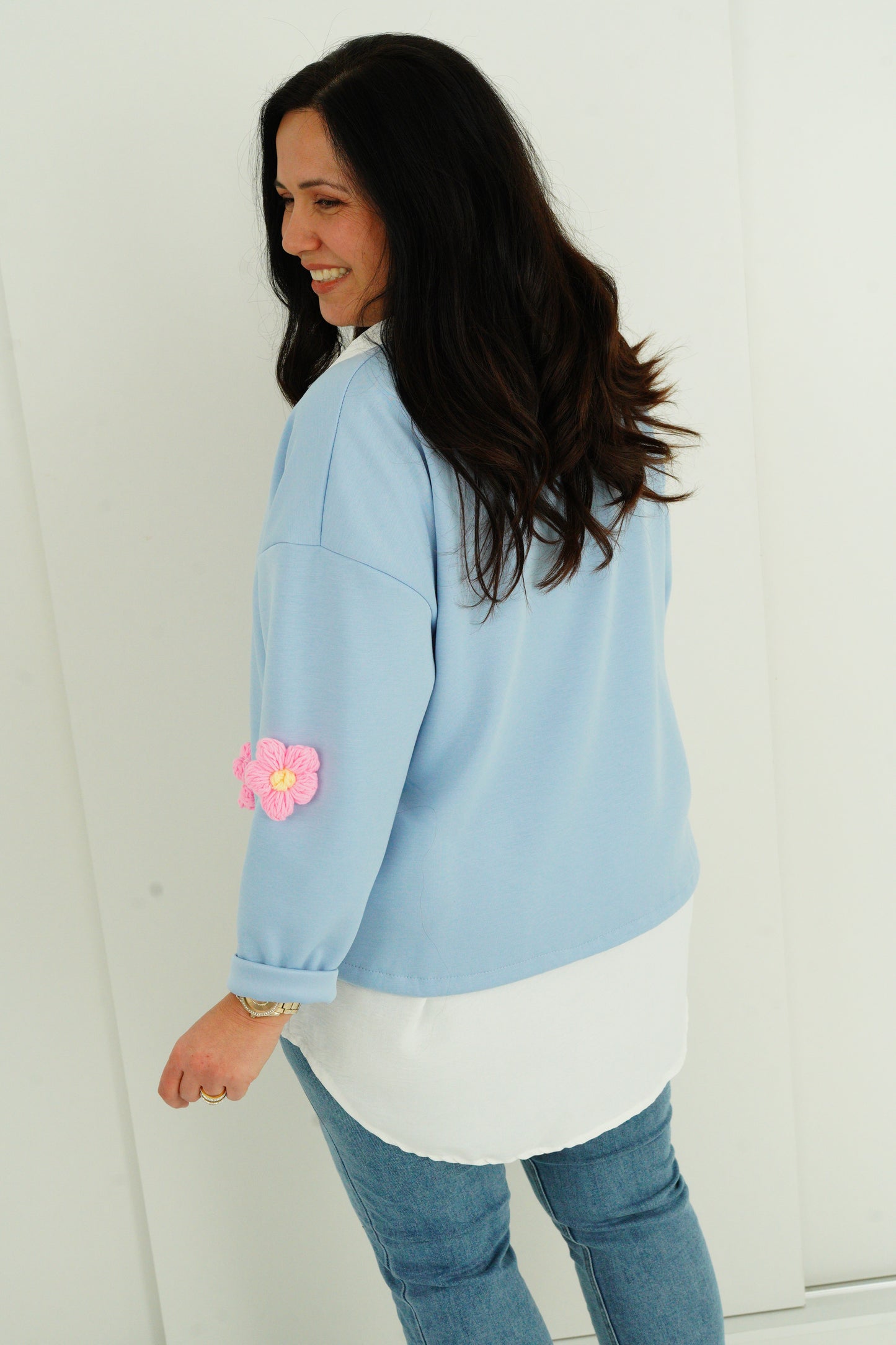 Sweatshirt in Himmelblau (38-42+)