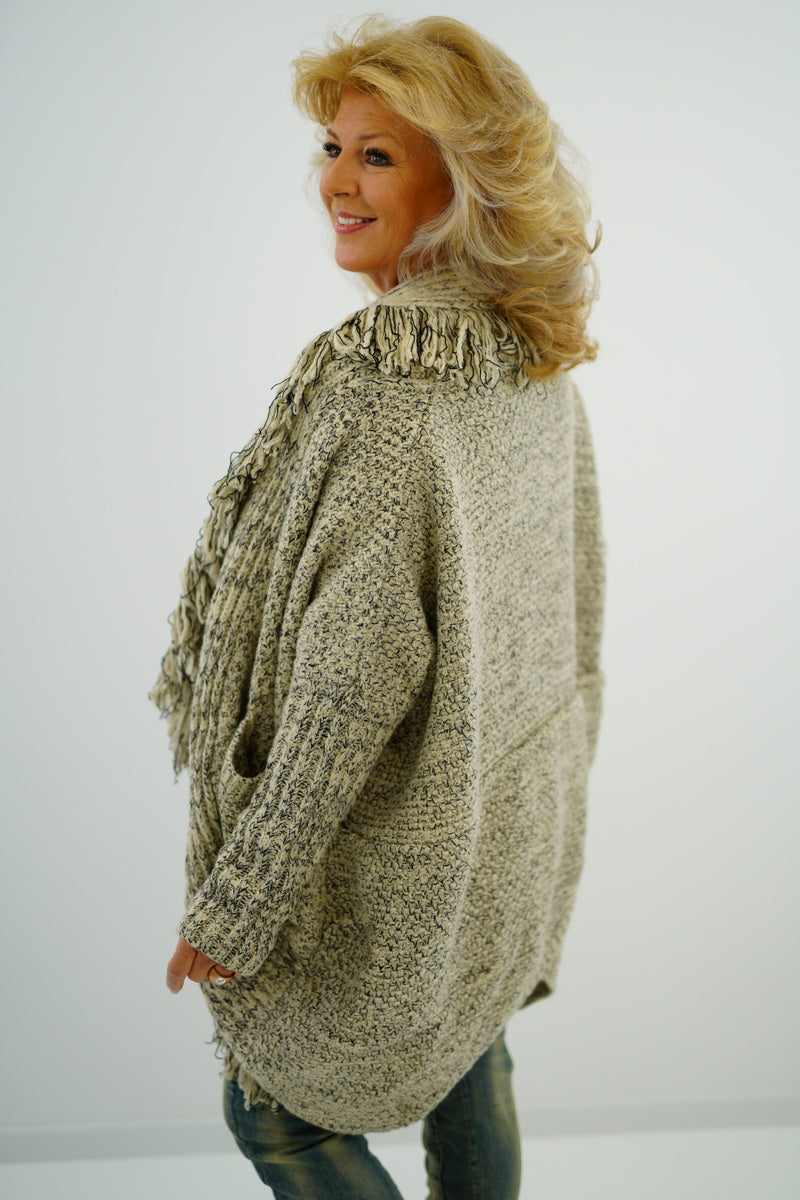 Strickjacke "Isabella" (40-46) beige-schwarz