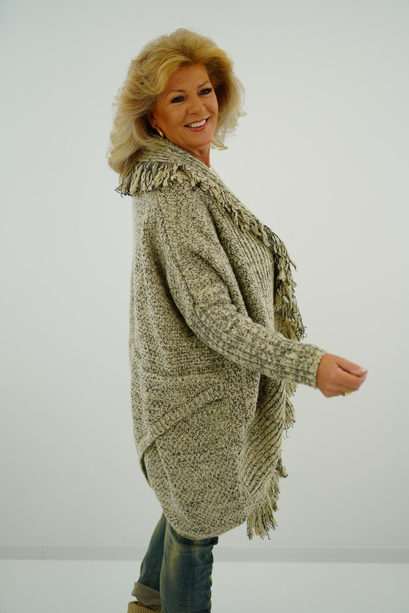 Strickjacke "Isabella" (40-46) beige-schwarz