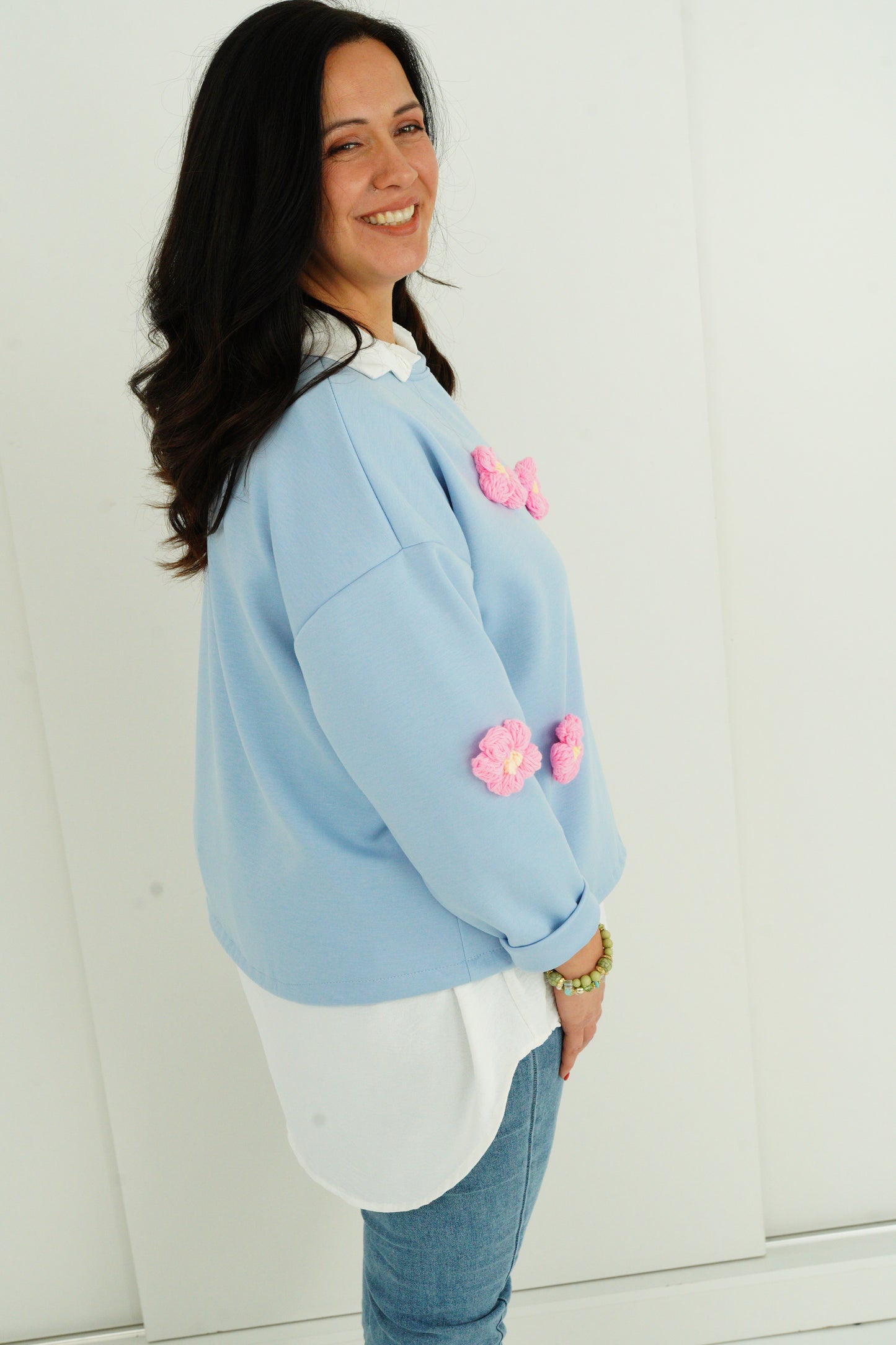 Sweatshirt in Himmelblau (38-42+)