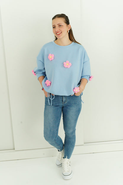 Sweatshirt in Himmelblau (38-42+)