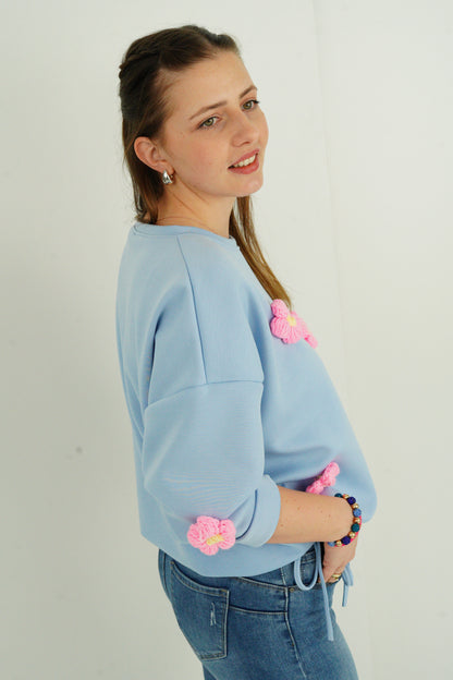 Sweatshirt in Himmelblau (38-42+)