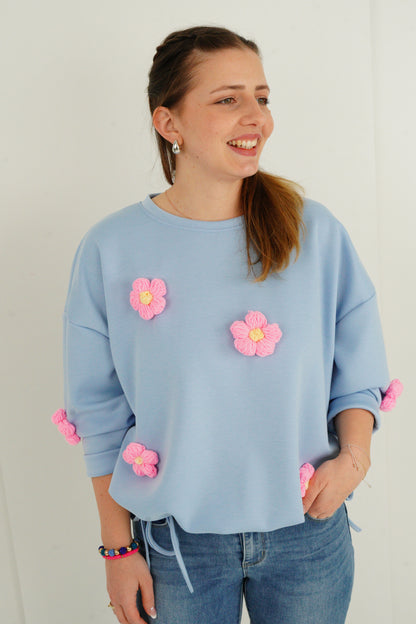 Sweatshirt in Himmelblau (38-42+)
