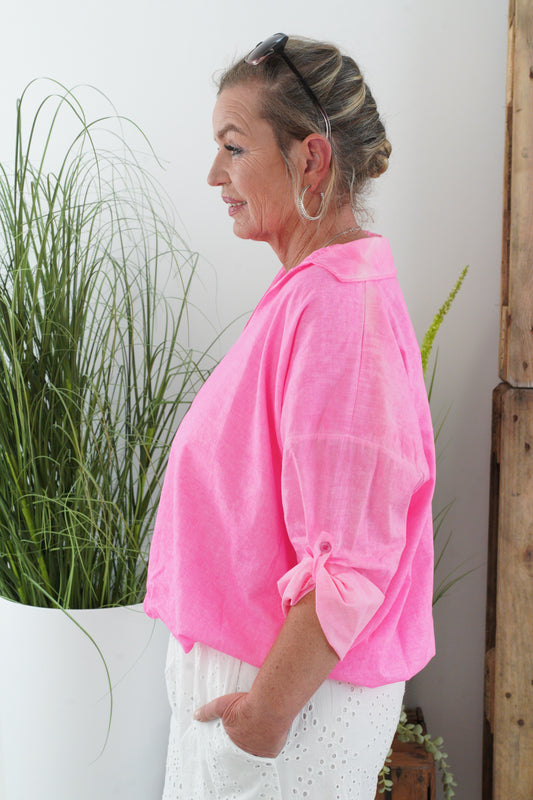 Bluse in Neonpink (38-42)