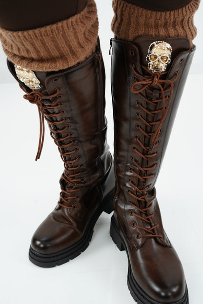 Totenkopf Magnet in Antik-Gold