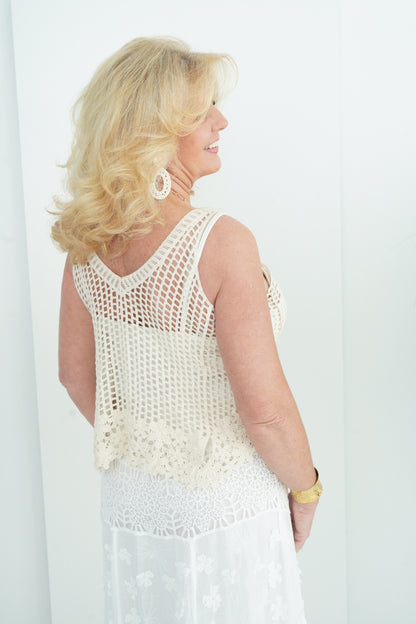 Häkel-Top in Beige (38-42)