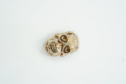 Totenkopf Magnet in Antik-Gold