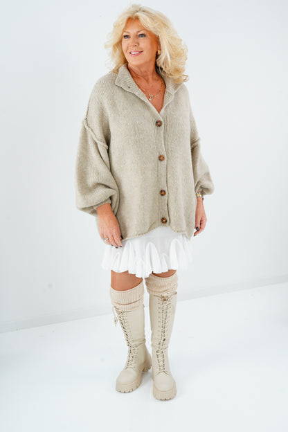 Schnürstiefel in Beige (36-41)