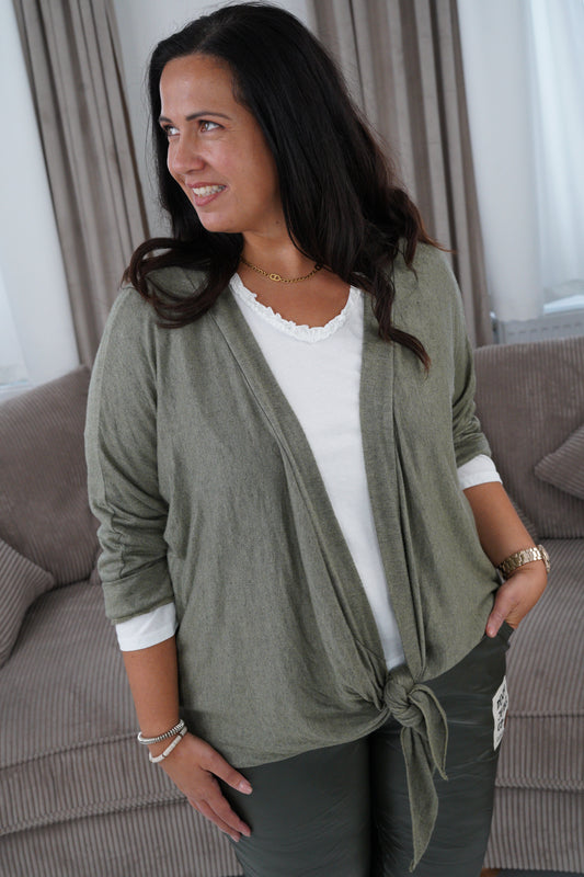 Strickjacke in Khaki (42-46)