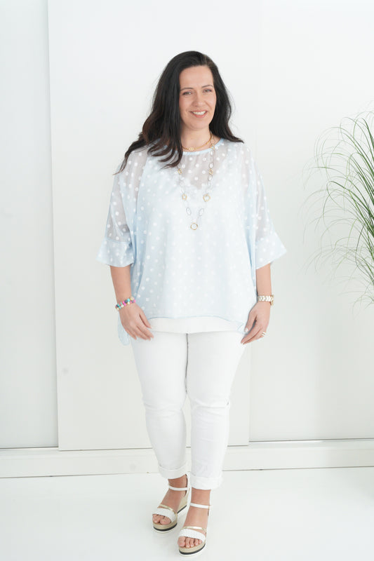 Bluse in Hellblau (42-48)