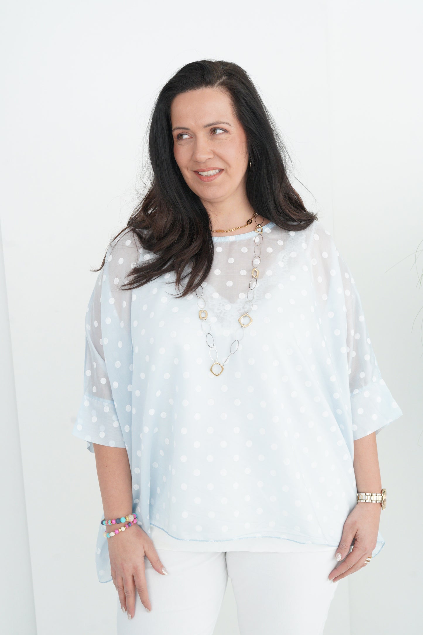 Bluse in Hellblau (42-48)