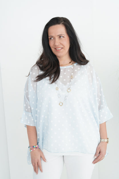 Bluse in Hellblau (42-48)