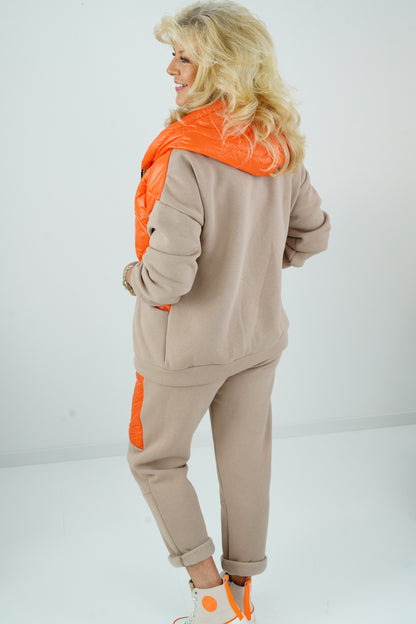2 Teiliger Anzug in Camel mit Orange (38-42)