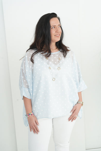 Bluse in Hellblau (42-48)