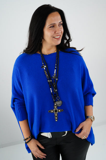 Pullover in Royal-Blue (42-48-Oversize)