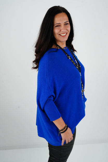 Pullover in Royal-Blue (42-48-Oversize)
