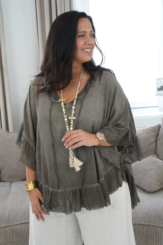 Bluse in mocca (Onesize)