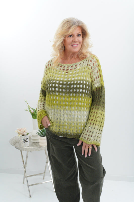Pullover in Khaki-Grün mit wunderschönem Farbverlauf