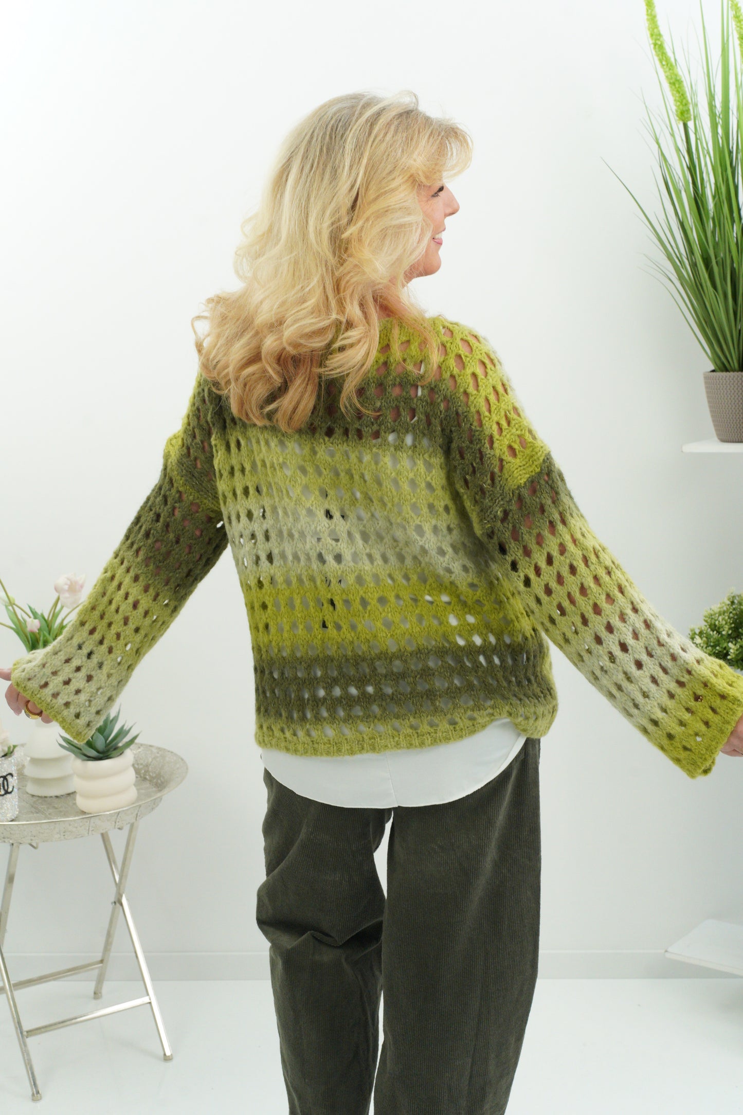 Pullover in Khaki-Grün mit wunderschönem Farbverlauf
